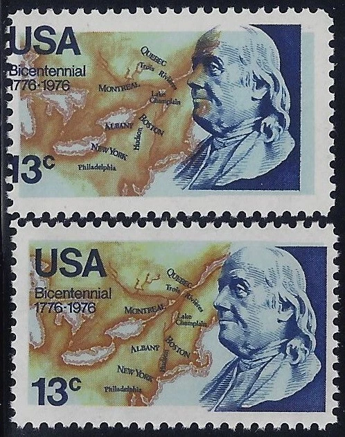 1690 - 2-Way Color Shift Error / EFO "Benjamin Franklin" Mint NH (Stk14) - Image 1 of 1