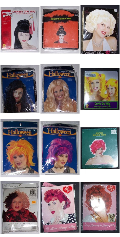 Pelucas Disfraz Halloween Mujer Cruella De Ville Marilyn Monroe Lucy y otros NUEVO Foto 1 de 1