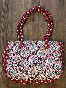 Bolso de Mano LAURA ASHLEY Mediano Acolchado Cartera Negro Rojo Blanco 12 x 9 x 4 Usado - Imagen 1 de 6