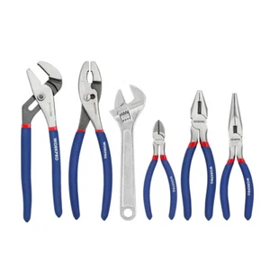 WORKPRO 6 Pcs Carbon Steel Pliers Wrench Set Durable Non-Slip Grip Pliers Tool - Picture 1 of 12
