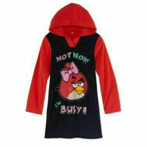 Vestido pijama feminino US$ 23 NOVO COM ETIQUETAS ☀FLEECE☀GRY BIRDS tamanho 10 com capuz novo - Imagem 1 de 1