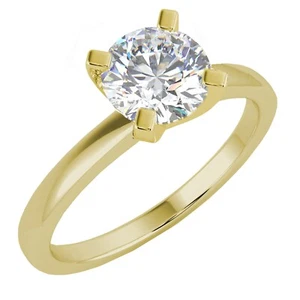 Round Diamond Engagement Ring Solitaire 0.72 Ct VS2 E 14ct Yellow Gold - Picture 1 of 6