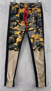KDNK Pants Mens Medium 32 Camo Joggers Skinny Drawstring Stretch Ankle Zipper - Picture 1 of 11