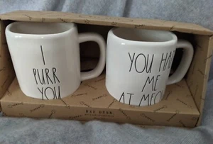 Rae Dunn Mug Set I PURR YOU & YOU HAD ME AT MEOW New - Picture 1 of 5
