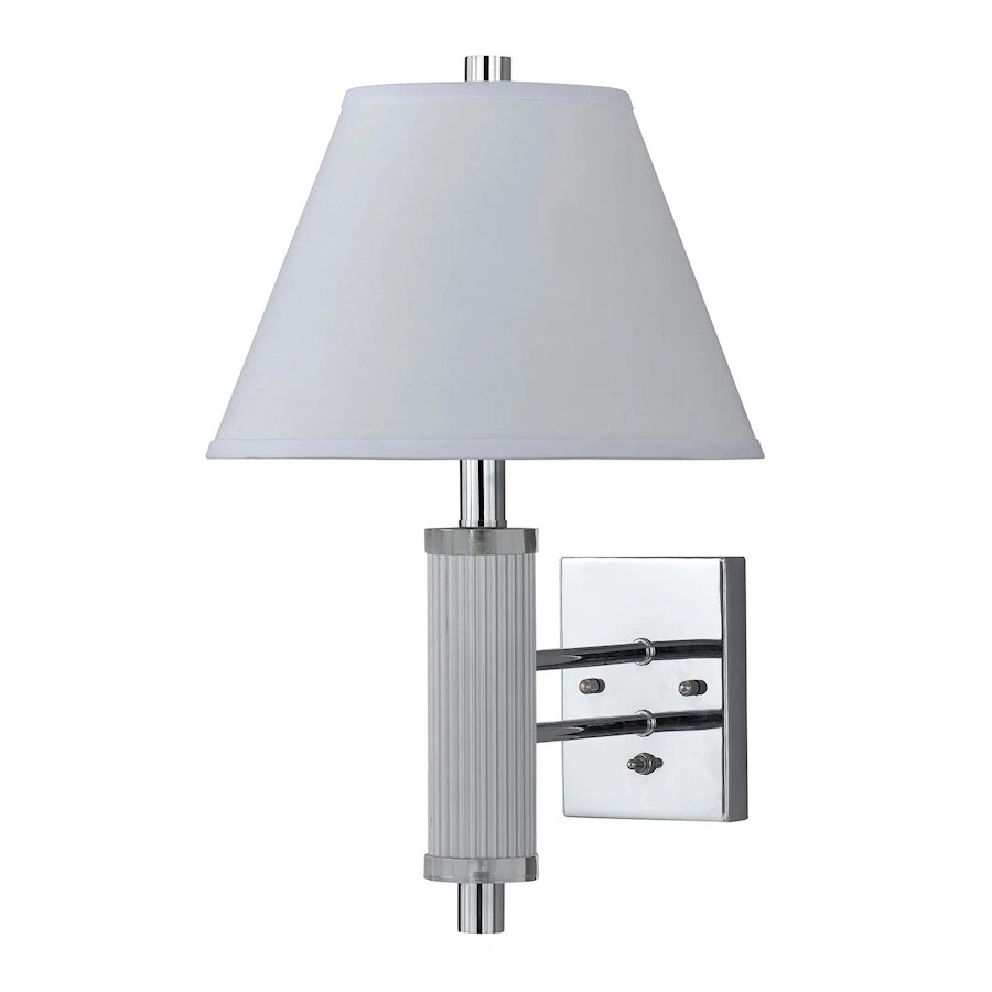 Cal Lighting 1 Light Wall Lamp, Chrome/White, 19" - LA-8003WL-1CH - Image 1 of 1