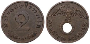 Deutschland - 2 Pfennig Deutsches Reich 1936-1940 A-J verschiedene Jahre KM# 90 - Bild 1 von 29