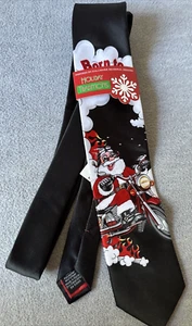 Christmas Tie Santa Motorcycle Hallmark Holiday Traditions - Picture 1 of 8