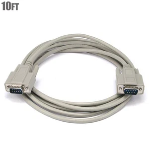 10ft Serial RS232 DB9 DB 9 9-Pin COM Port Male to Male M/M Molded Cable - Picture 1 of 2