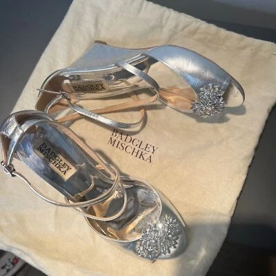 Badgley Mischka Cabina Jeweled Wedge Sandals womens size 7.5 preloved - Image 1 of 4
