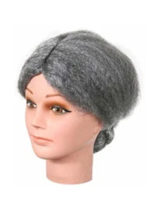 Old Lady Grey Bun Wig - Picture 1 of 1