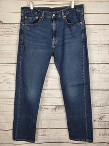 ~LEVIS 505~ Straight Leg Jeans Men's Sz 36x32 Dark Wash Denim - Picture 1 of 5