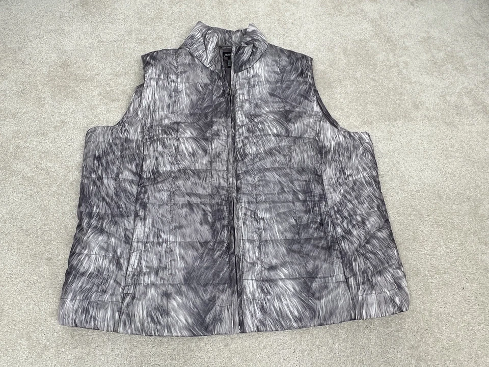 Jason Maxwell Chaleco Mujer Extra Grande Gris Puffer Abrigo Bolsillos Chaqueta Damas Foto 1 de 4