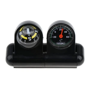 2 in 1 Auto Armaturenbrett Navigation Kompass Thermometer Boot Richtungsführer - Bild 1 von 8