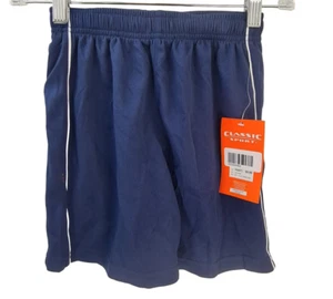 Classic Sport Youth Drawstring Running Shorts, Military Blue, XS 6/7 - Picture 1 of 7