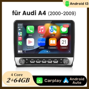Carplay Android 13 Autoradio Für Audi A4 S4 RS4 00-2009 GPS Navi WIFI BT FM 64G - Bild 1 von 17