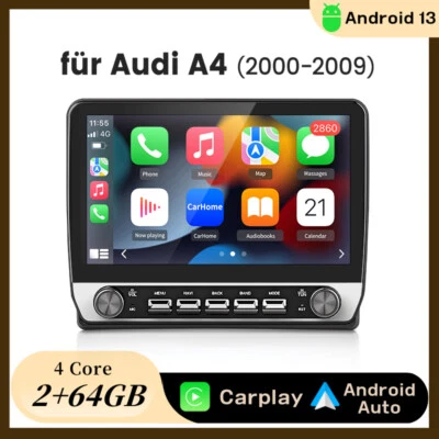 Autoradio Für Audi A4 S4 RS4 00-2009 Carplay Android 14 GPS Navi WIFI BT FM 64G - Bild 1 von 4