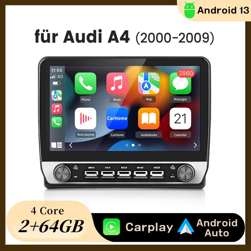 Autoradio Für Audi A4 S4 RS4 00-2009 Carplay Android 14 GPS Navi WIFI BT FM 64G - Bild 1 von 4