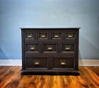 Beautiful Dark Navy Pine Apothecary Merchant Bank Of Drawers Chest Sideboard