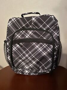 Thirty One 31 Messenger Bag/Organizing Laptop Backpack /Camera Bag Black Plaid 