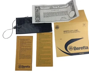 Vintage Beretta Warranty & Safety In Plastic Hang Tag Holder Medalion - Picture 1 of 5