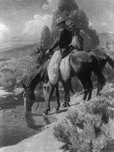 Die Überfahrt von William Herbert Dunton Western Giclee Kunstdruck + kostenloser Versand - Bild 1 von 3
