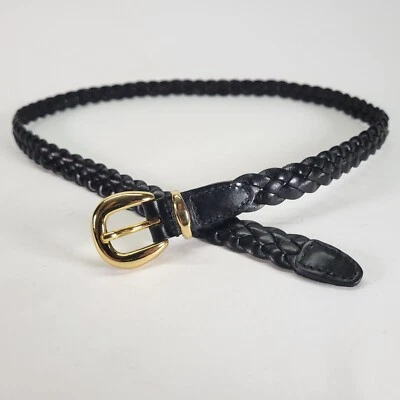 Cinturón de cuero trenzado Dockers 32 34 36 XL Levi Strauss Co ajustado negro 1730 Foto 1 de 4