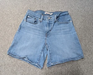 LEVI'S Women's Mid Length Shorts Light Blue Wash Denim Jeans Shorts 27 - Picture 1 of 15