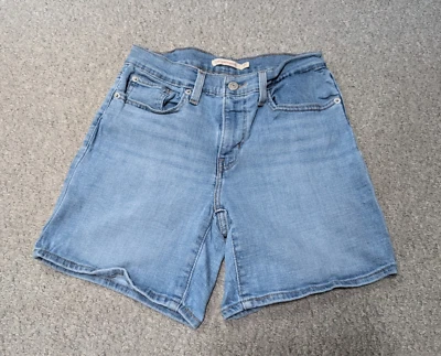 LEVI'S Women's Mid Length Shorts Light Blue Wash Denim Jeans Shorts 27 - Image 1 of 4
