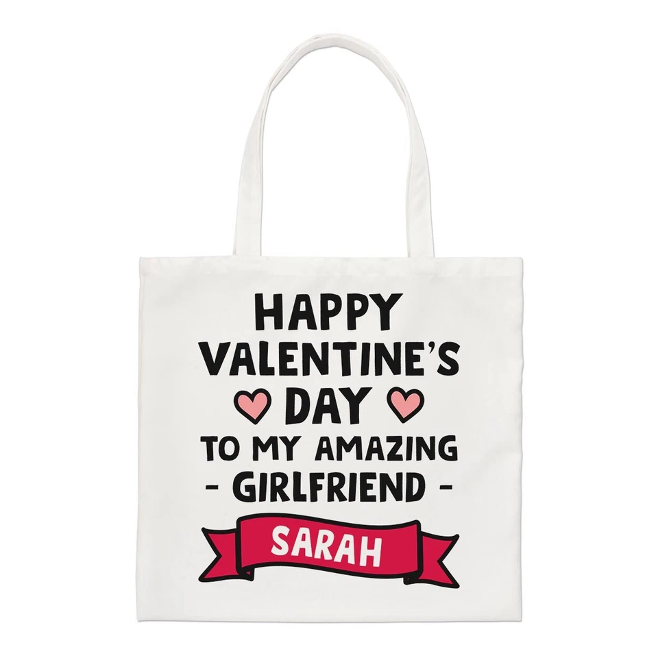 Bolsa De Compras Personalizada Feliz Día De San Valentín Mi Novia Increíble - Imagen 1 de 1