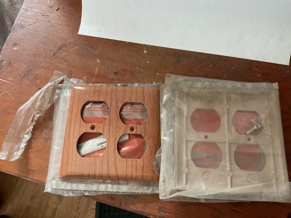 (5) Cubiertas de placa de salida única vintage Sierra Cherry 2 pandillas (BS-1119) Foto 1 de 1