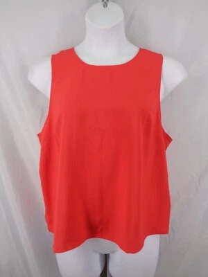 Top J Crew Rojo Sin Mangas Botón Espalda Talla XL Nuevo Foto 1 de 4