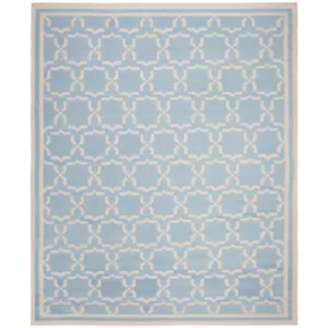 SAFAVIEH Dhurries DHU545B Light Blue / Ivory Rug - Picture 1 of 25