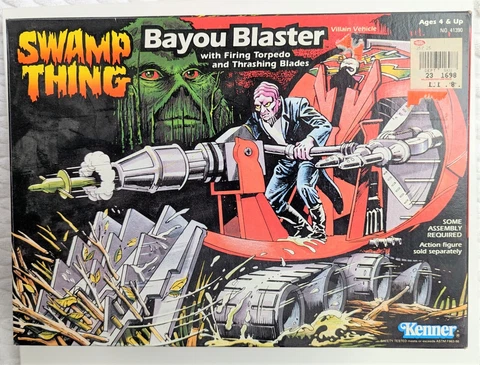 Vintage 1990 Swamp Thing Bayou Blaster Action Figure Toy, Kenner, New In Box Cover