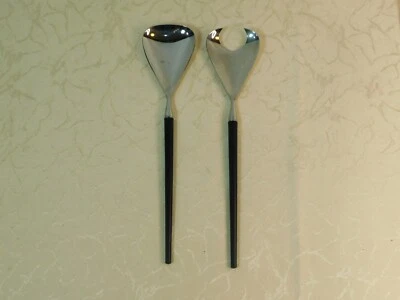 Cubiertos De Ensalada Vintage WMF Con Mango Negro! - Imagen 1 de 4