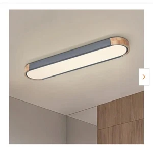 Lumin 38 in. 1-Light Gray LED Flush Mount Long Oval Ceiling Light - Picture 1 of 24
