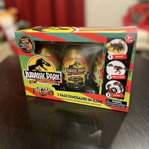 NEW Jurassic Park 30th Anniversary Captivz Build & Battle Slime Eggs 3-Pack - Picture 1 of 6