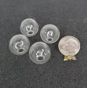 LOTTO 4 globi in VETRO trasparente con foro casa delle bambole miniatura paralume lampadario artigianale - Foto 1 di 3