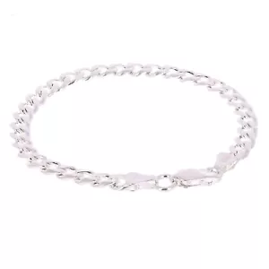 925 Sterlingsilber Massiv Kubanisches Glied Armband 5,25 mm 7 Zoll 8,8 Gramm - Bild 1 von 3