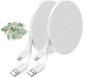 2Pack 10FT Power Extension Cable for Wyze Cam V3 Wyze Cam Outdoor Wyze Cam White - Picture 1 of 12