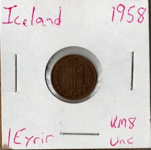 Coin Iceland 1 Eyrir 1958 KM8 - Picture 1 of 2