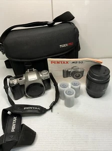 Pentax SLR Camera MZ-50 and Sigma Zoom 28-80mm Lens plus Film x 3 Untested - Picture 1 of 14