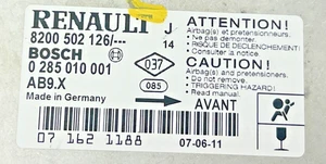 AIRBAG Steuergerät Unbedruckt Renault Modus Bosch 0285010001 - 8200502126 - Bild 1 von 6