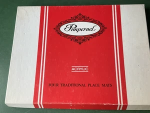 Vintage Set/4 Pimpernel Jagdszene Kork Rückseite Tischsets, 12" x 9", in Box. - Bild 1 von 7
