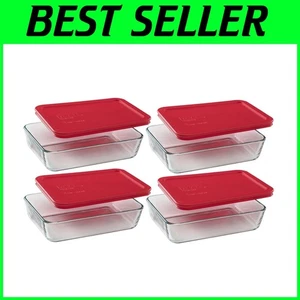 Eco-Friendly 3-Cup Rectangle Glass Storage Pack - Shatterproof & Dishwasher Safe - Picture 1 of 3
