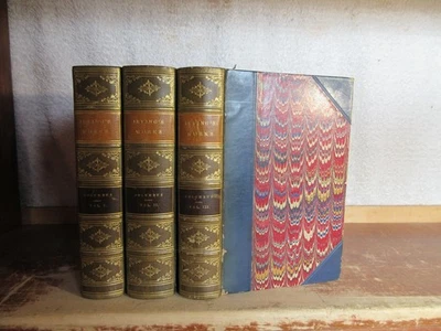 Old LIFE AND VOYAGES OF CHRISTOPHER COLUMBUS Leather Book Set 1869 EXPLORATION + - Image 1 of 4