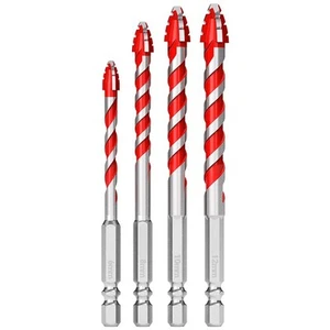 Essential 4PCS Carbide Drill Bits for Use on For Glass Wood Metal and Tiles - Picture 1 of 20