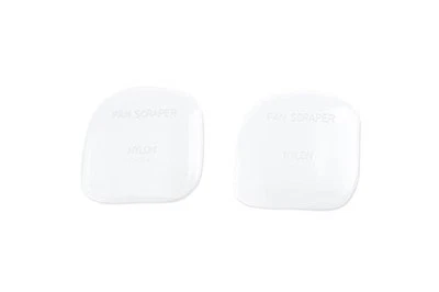 Set of 2 White Nylon Pot Pan Scrapers Non Stick Dishwasher Safe Kitchen Tool - Image 1 of 4