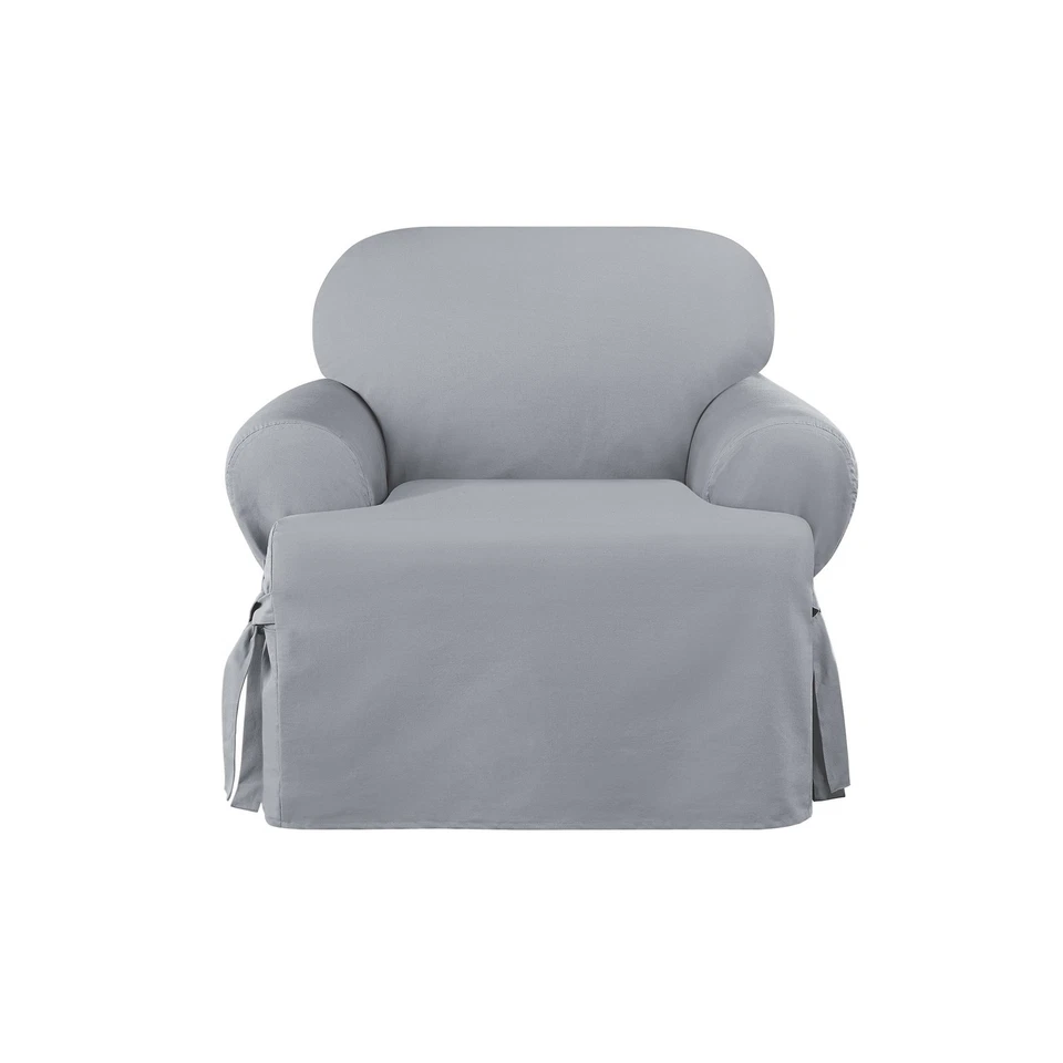 Pacific Blue T Cushion Chair Slipcover Ultra Durable Cotton Duck Cover 80 Cha... - Image 1 of 3