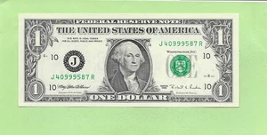 1995 ..UNCIRC  $1  J 4099 9587 R .... 1995 $1  J-R     NICE NOTE    FRN - Picture 1 of 2