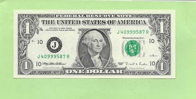 1995 ..UNCIRC  $1  J 4099 9587 R .... 1995 $1  J-R     NICE NOTE    FRN - Image 1 of 2